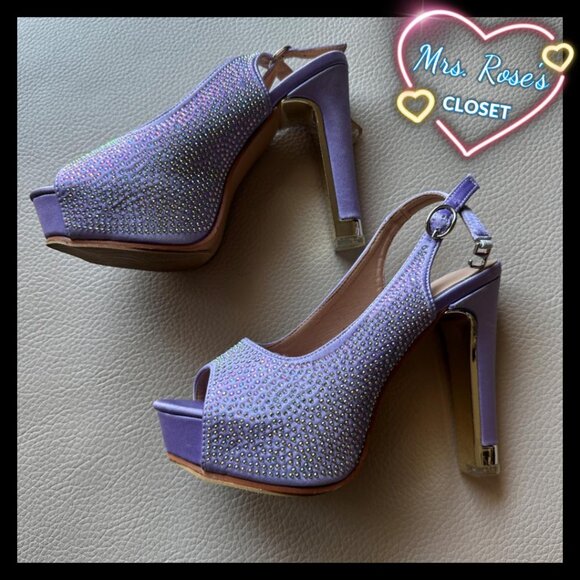 Lilac Slingback Heels, size 37 - Picture 1 of 4
